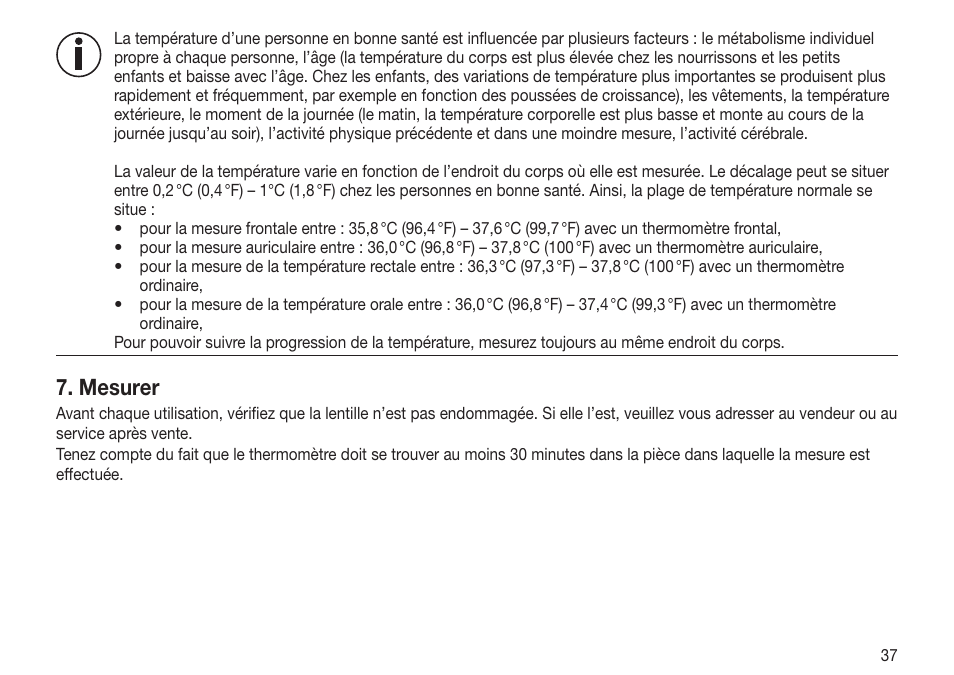 Mesurer | Beurer FT 70 User Manual | Page 37 / 120