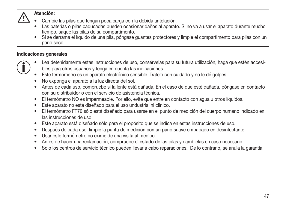 Beurer FT 70 User Manual | Page 47 / 120
