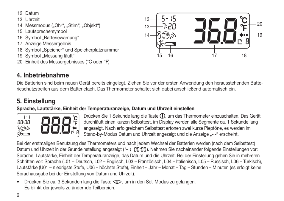 Beurer FT 70 User Manual | Page 6 / 120