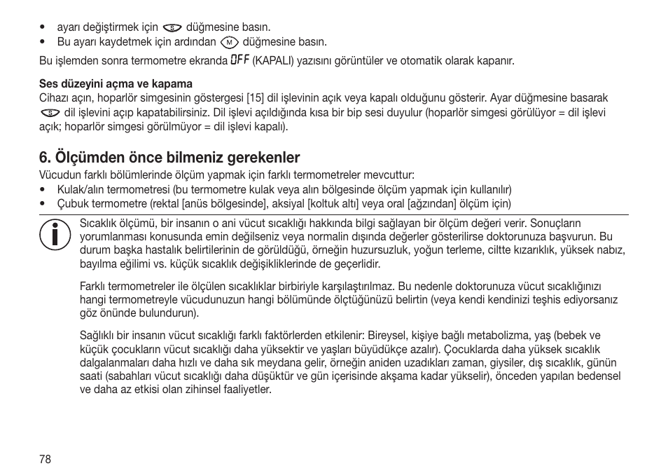 Ölçümden önce bilmeniz gerekenler | Beurer FT 70 User Manual | Page 78 / 120