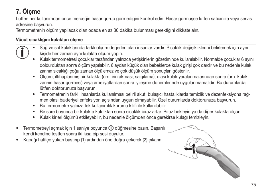 Ölçme | Beurer FT 65 User Manual | Page 75 / 112