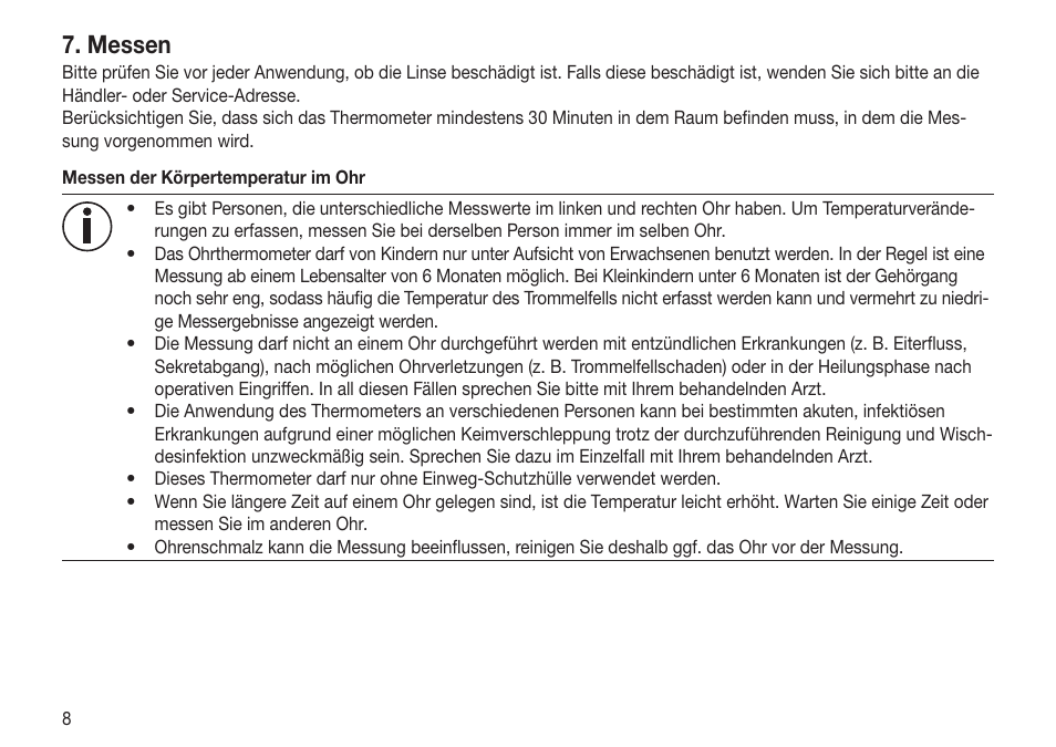 Messen | Beurer FT 65 User Manual | Page 8 / 112
