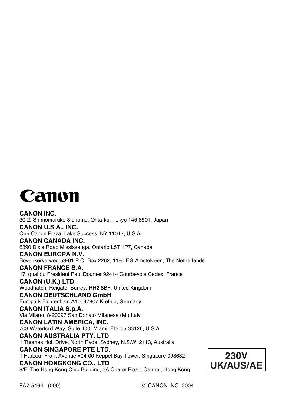 Canon FAX-L380 User Manual | Page 104 / 104