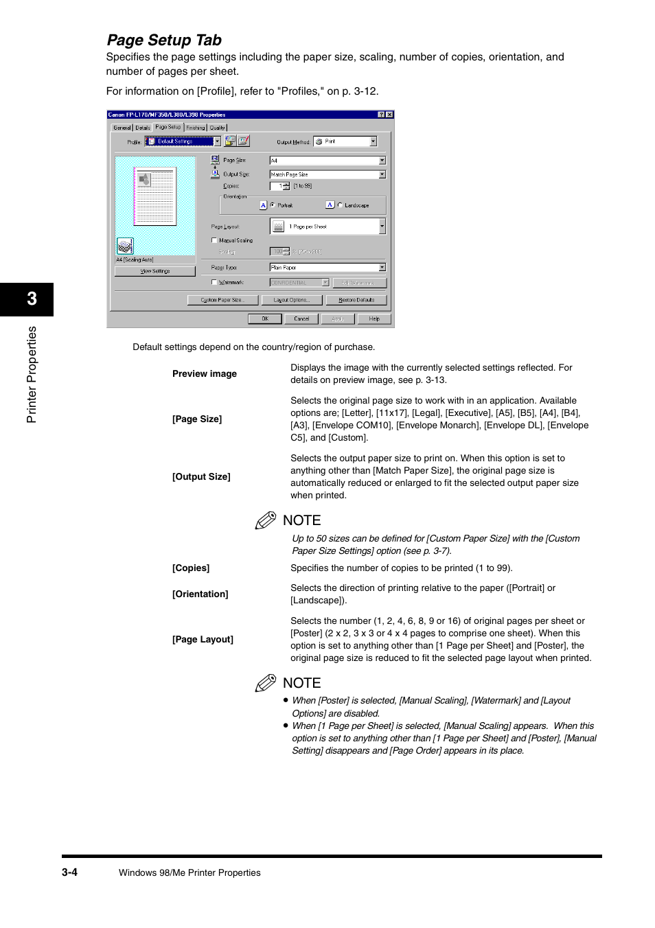 Page setup tab | Canon FAX-L380 User Manual | Page 51 / 104