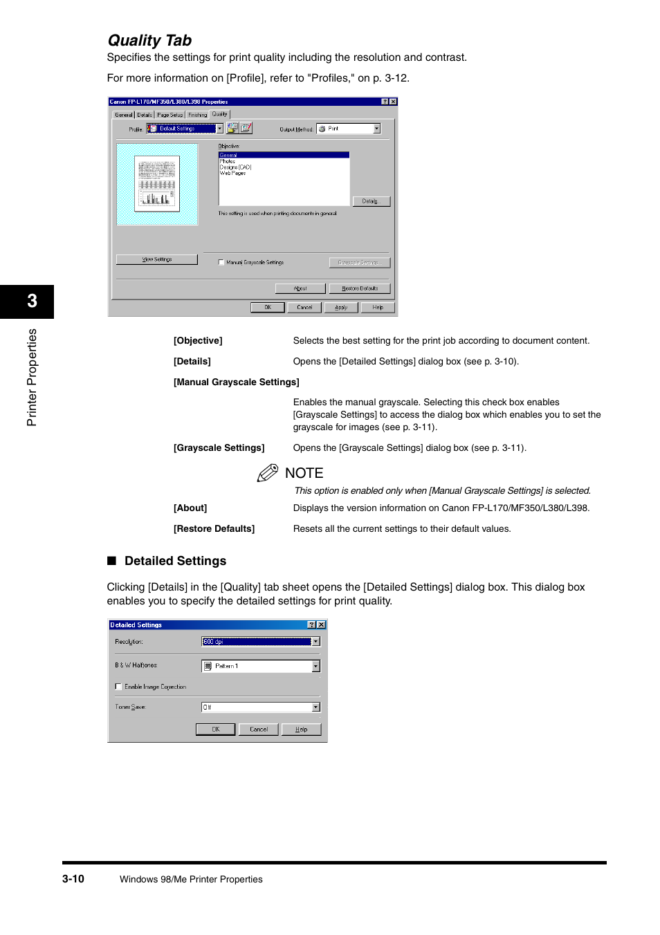 Quality tab, Quality tab -10 | Canon FAX-L380 User Manual | Page 57 / 104