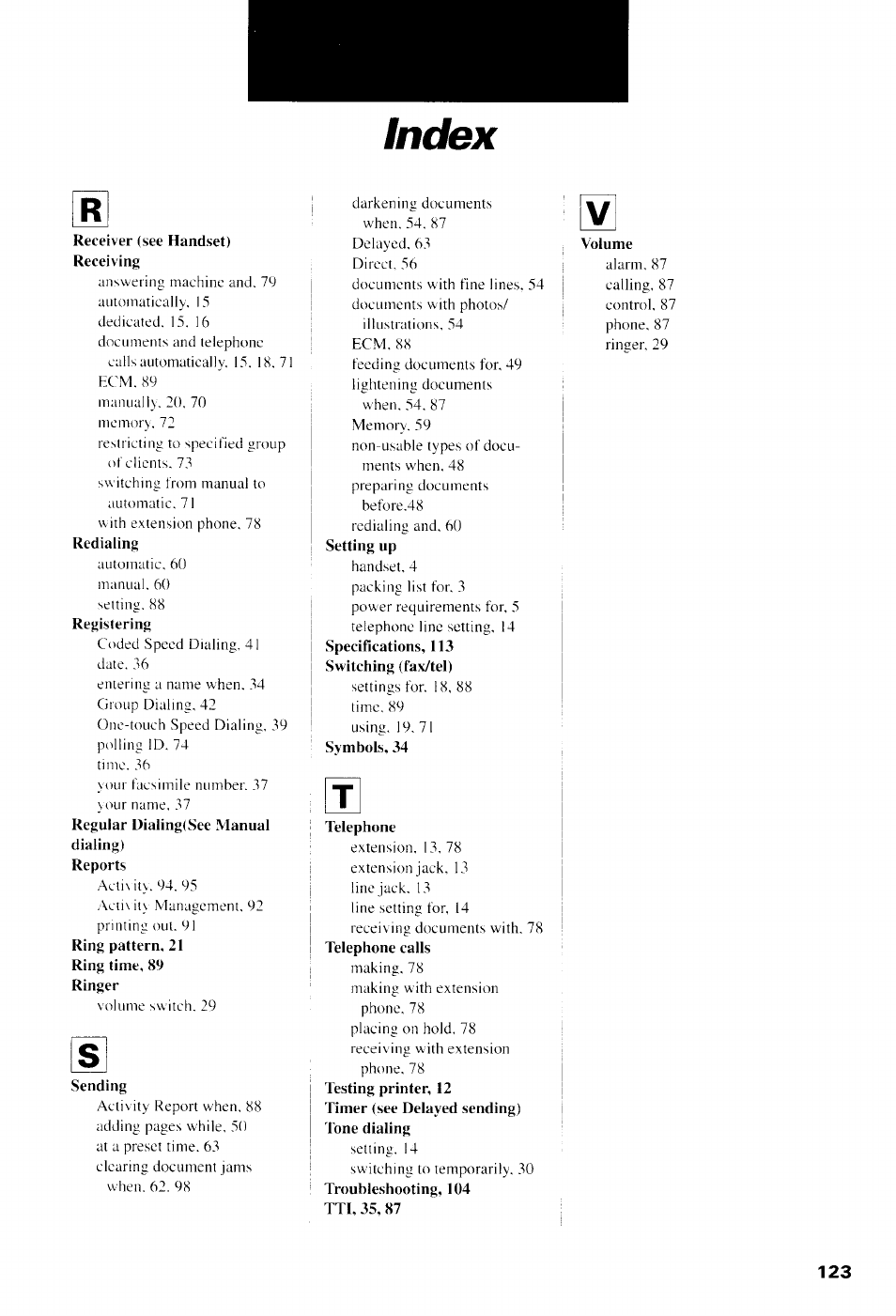 Index | Canon B550 User Manual | Page 135 / 136
