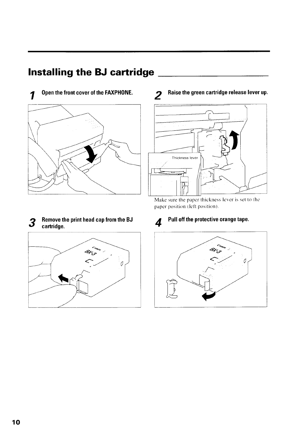 Installing the bj cartridge | Canon B550 User Manual | Page 22 / 136