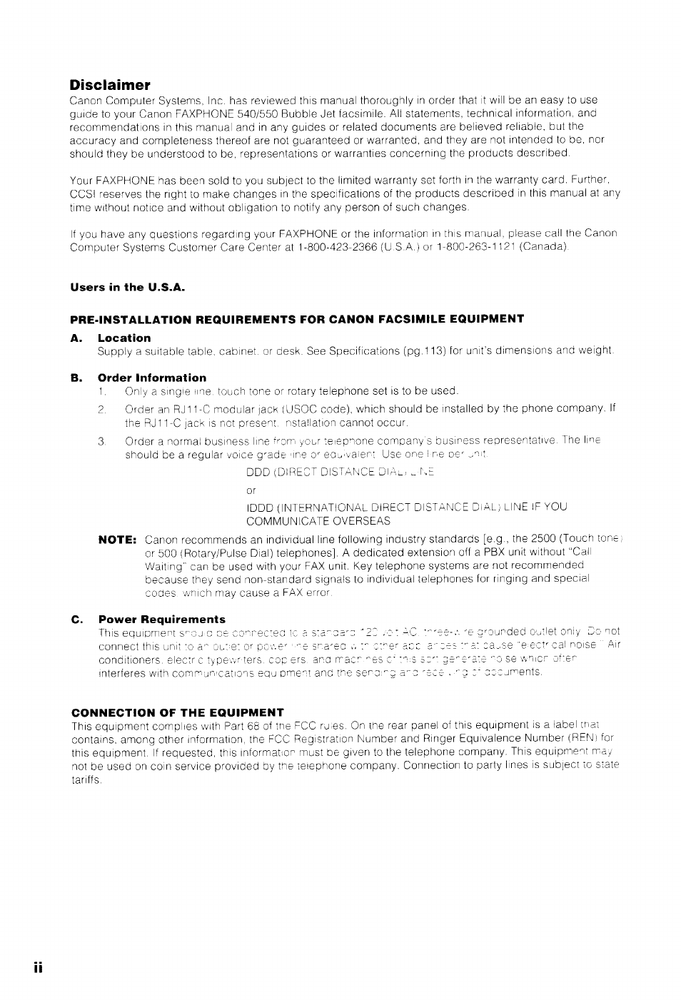 Disclaimer | Canon B550 User Manual | Page 4 / 136