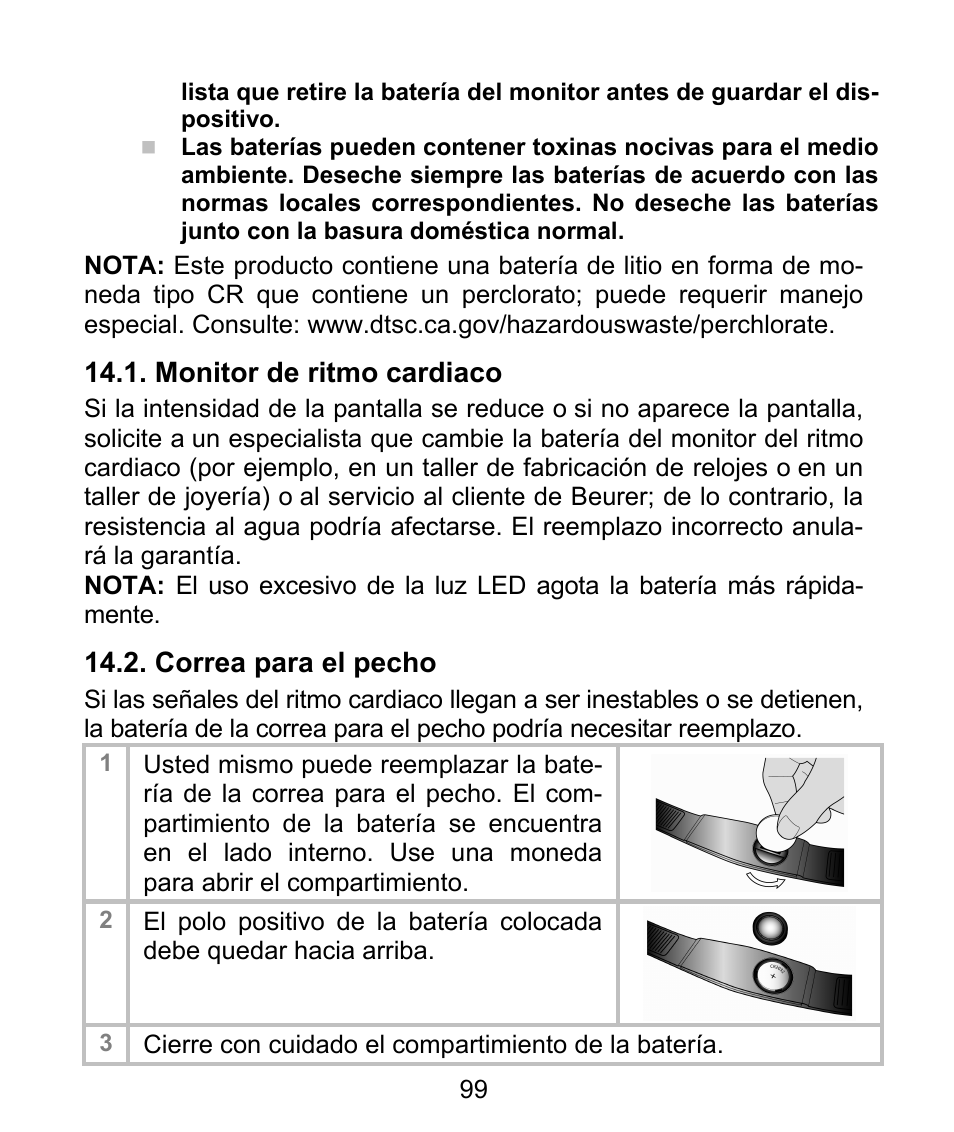 Monitor de ritmo cardiaco, Correa para el pecho | Beurer PM 62 User Manual | Page 100 / 112