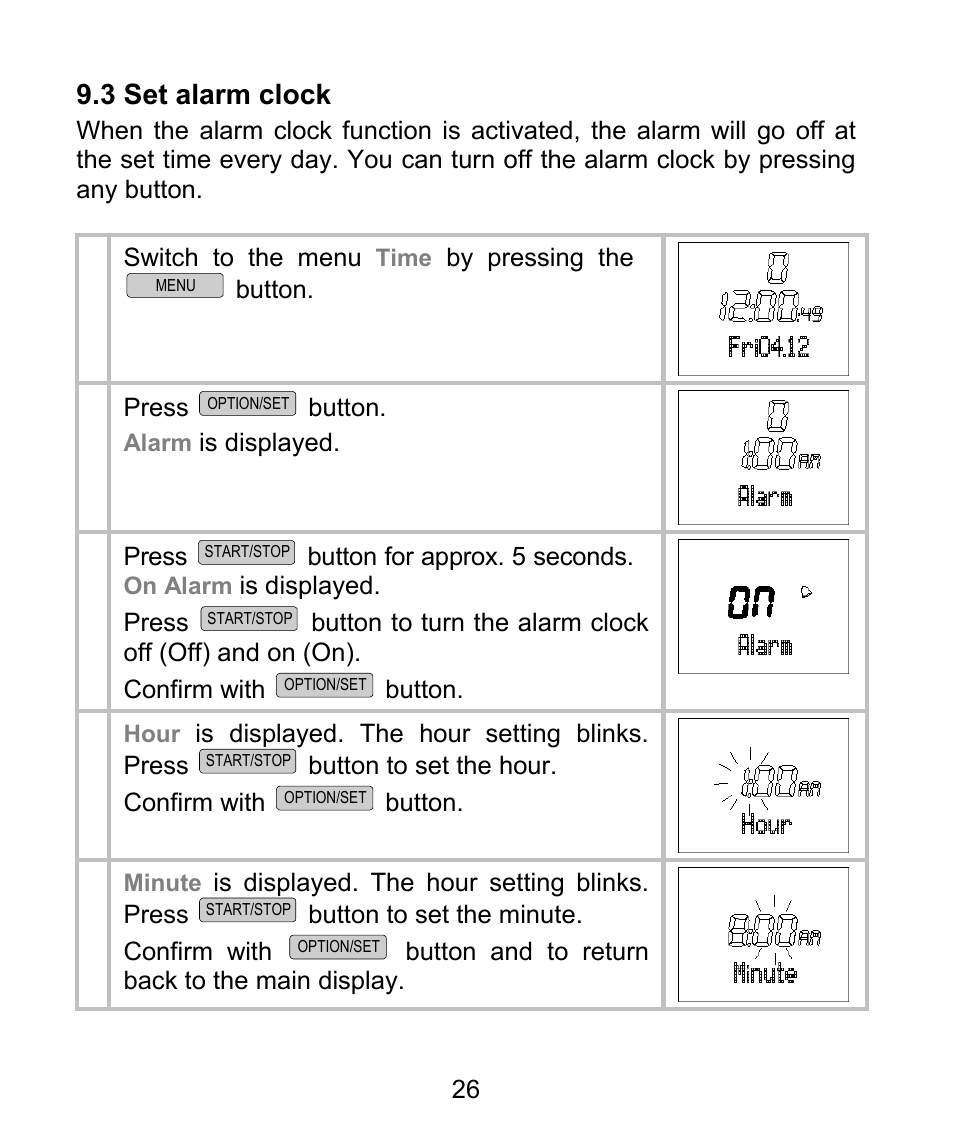 3 set alarm clock | Beurer PM 62 User Manual | Page 27 / 112