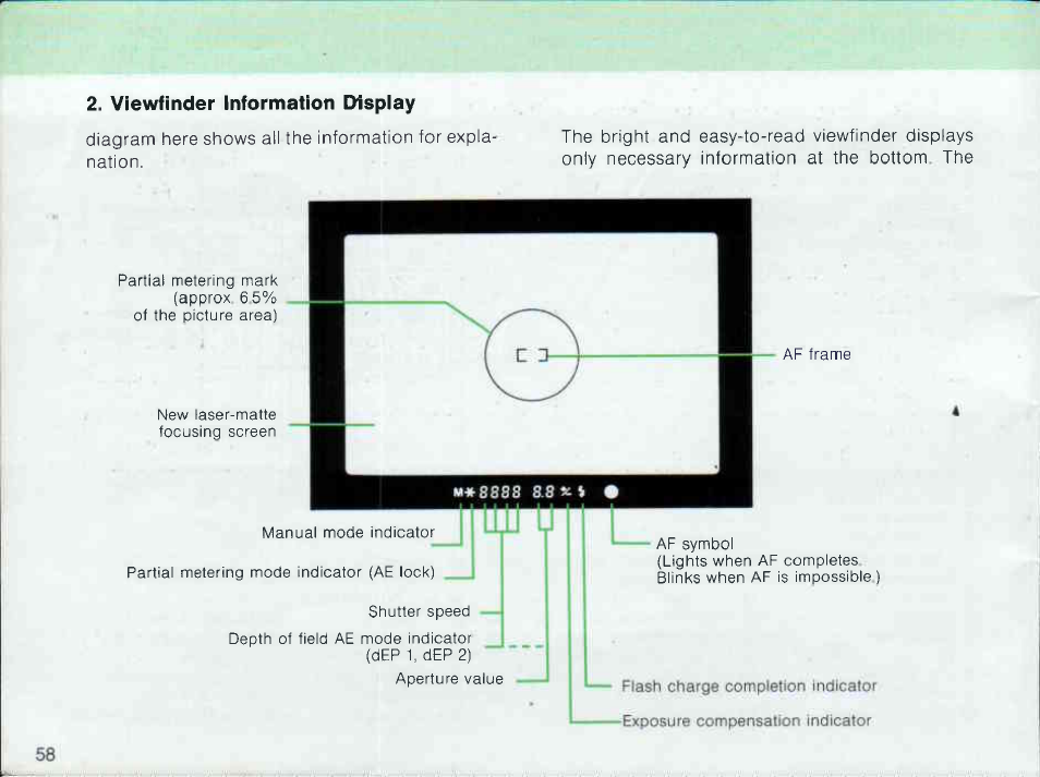 Depth of field ae | Canon EOS 600 User Manual | Page 60 / 114