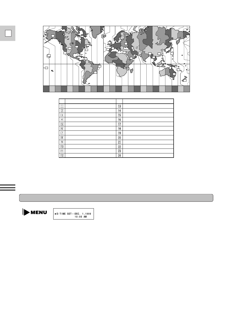 40 e, Setting the clock, The year display starts to flash | Using the full rang e of features | Canon DM-GL1 User Manual | Page 40 / 104