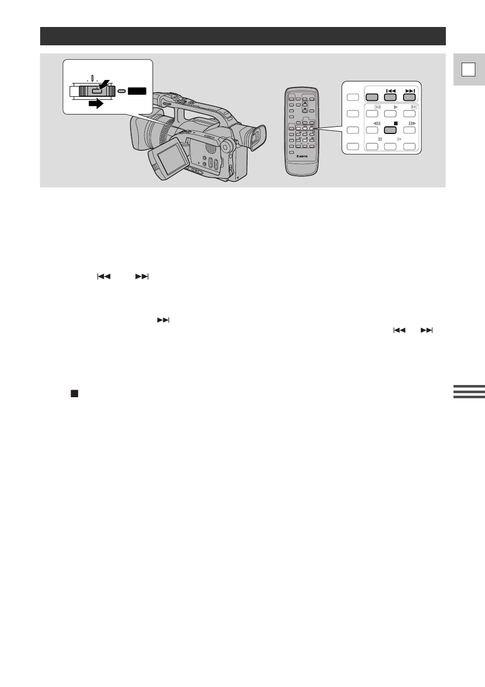 Searching the tape (photo search/date search), 67 e | Canon DM-GL1 User Manual | Page 67 / 104