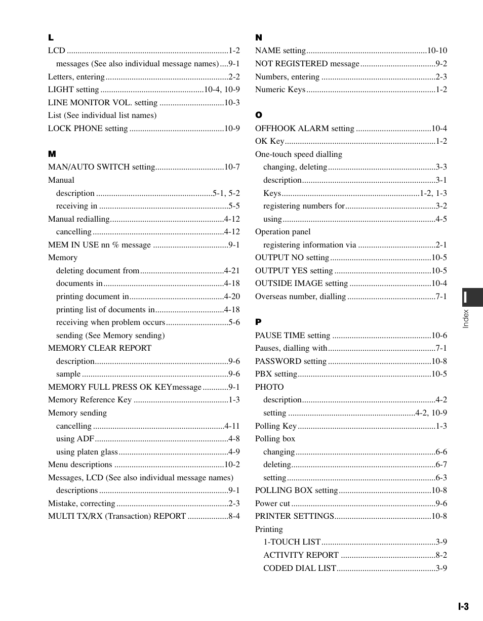 Canon FAX-L400 User Manual | Page 104 / 110