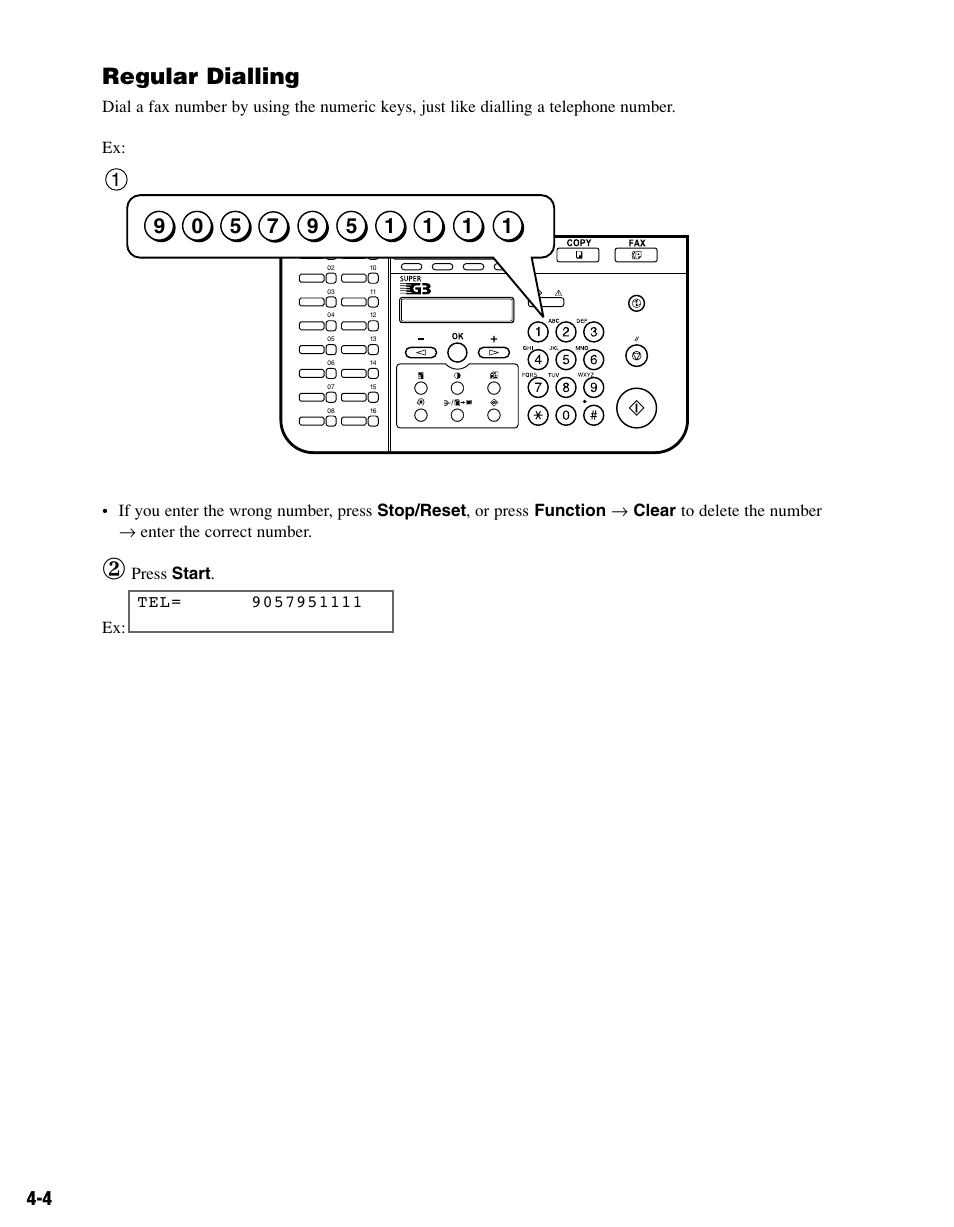 Regular dialling | Canon FAX-L400 User Manual | Page 37 / 110