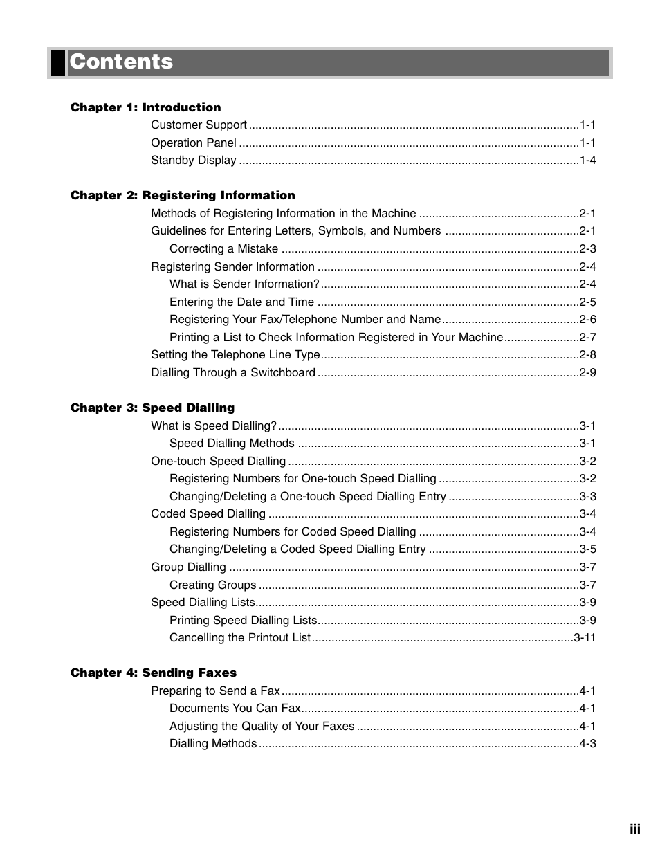 Canon FAX-L400 User Manual | Page 4 / 110