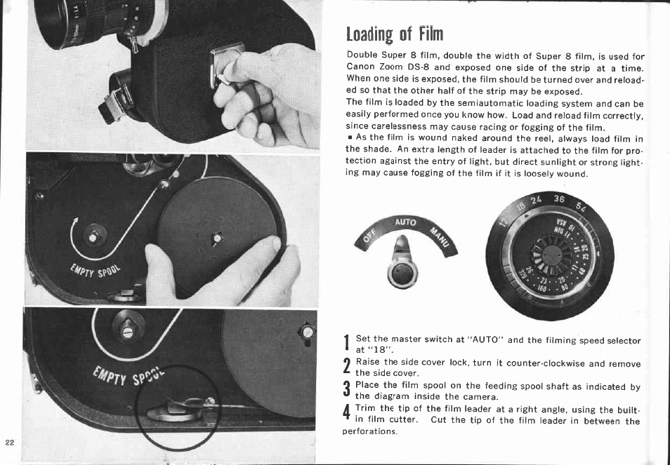 Holding the camera | Canon DS-8 User Manual | Page 22 / 56