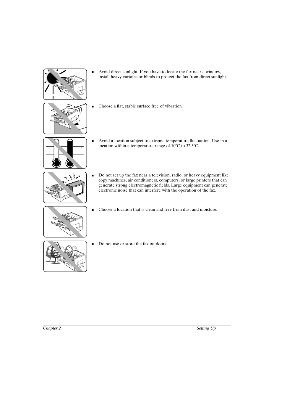 Where to set up the fax | Canon FAX-L800 User Manual | Page 17 / 370