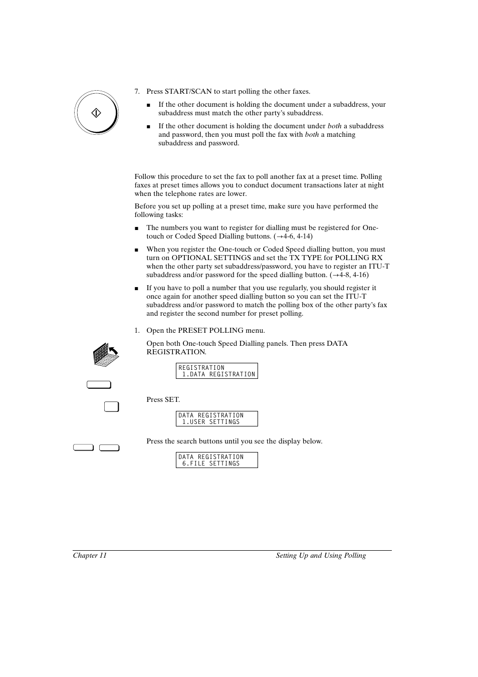 Polling to receive at a preset time | Canon FAX-L800 User Manual | Page 203 / 370