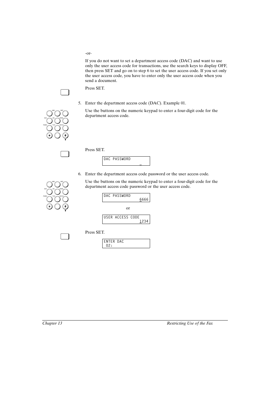 Canon fax-l800 user’s guide english, Press set | Canon FAX-L800 User Manual | Page 239 / 370