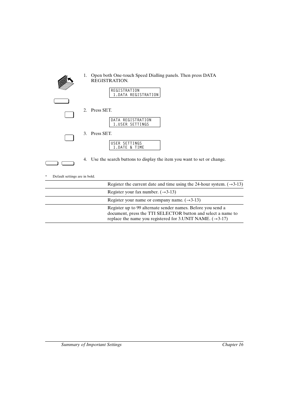 User settings | Canon FAX-L800 User Manual | Page 312 / 370