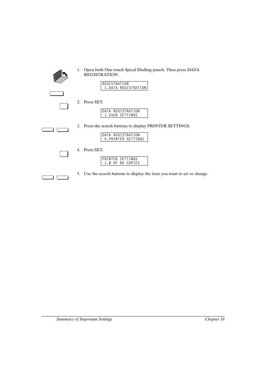 Printer settings | Canon FAX-L800 User Manual | Page 322 / 370