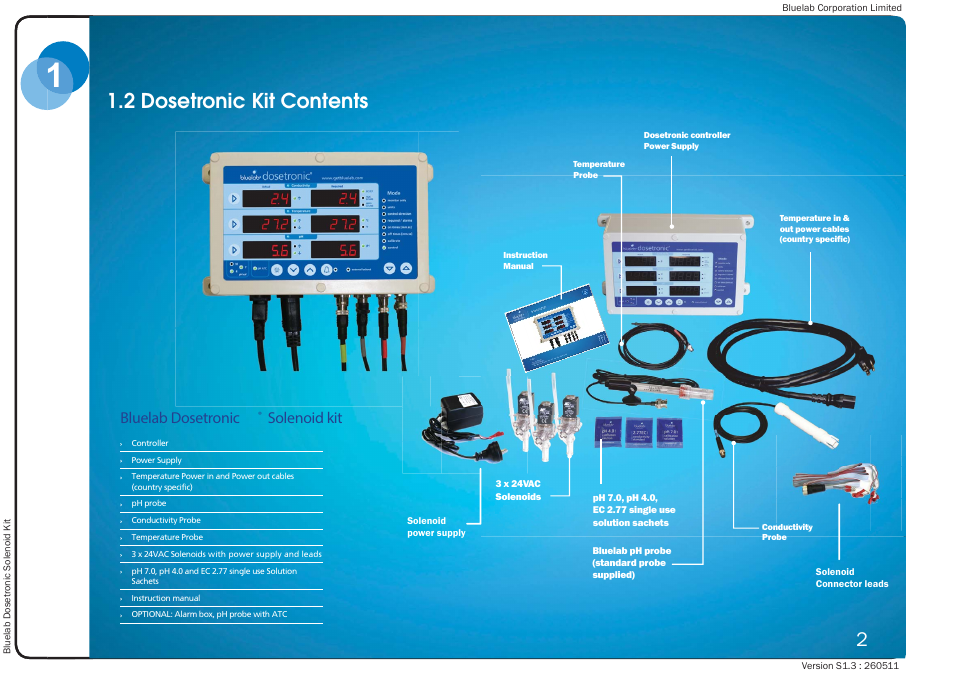 2 dosetronic kit contents, Bluelab dosetronic, Solenoid kit | Bluelab Dosetronic Solenoid Kit User Manual | Page 6 / 45