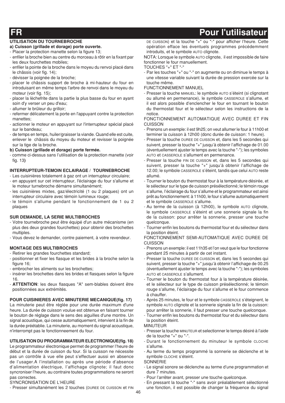 Fr pour l'utilisateur | Bompani BO683YD/N User Manual | Page 46 / 60