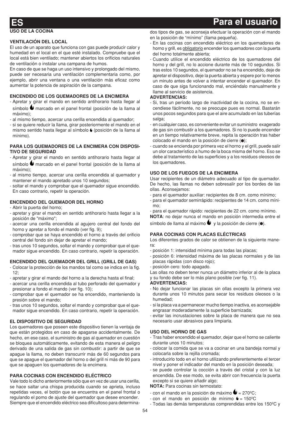 Es para el usuario | Bompani BO743WI/N User Manual | Page 54 / 60