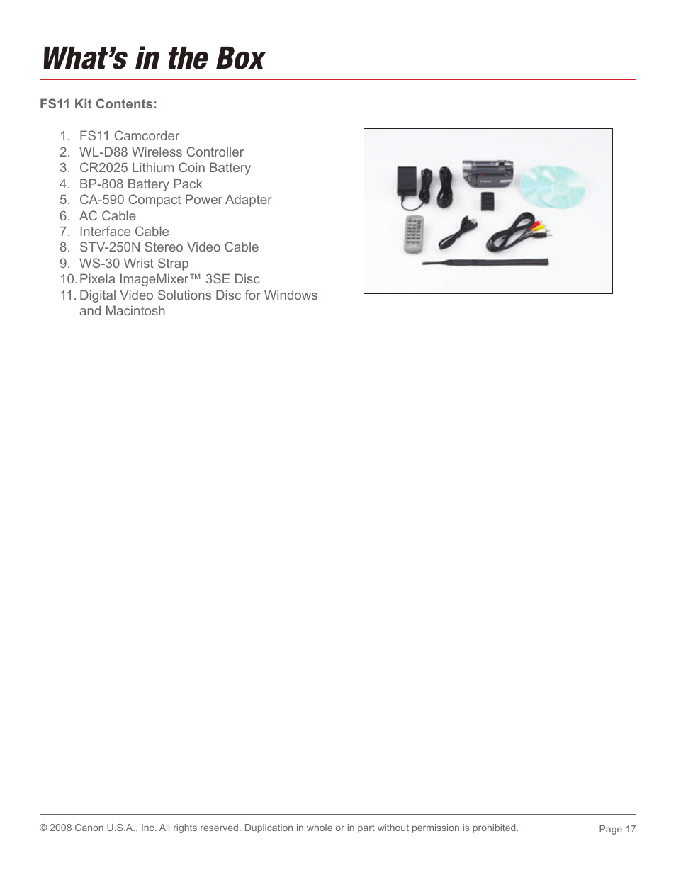 What’s in the box | Canon 2685B001 User Manual | Page 17 / 17