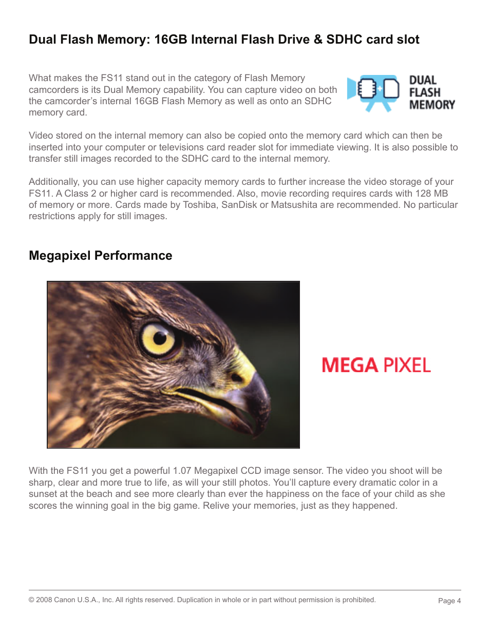 Megapixel performance | Canon 2685B001 User Manual | Page 4 / 17