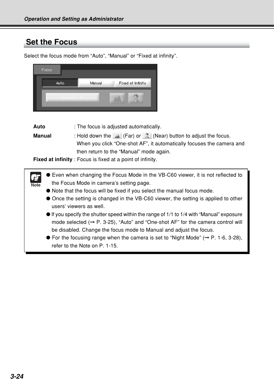 Set the focus | Canon VB-C60B User Manual | Page 122 / 162