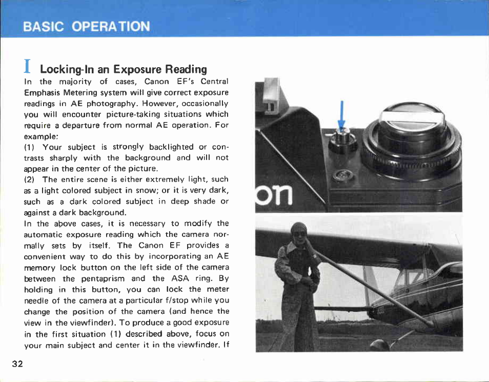 A loading the mercury batteries, A. loading the mercury batteries, Basic operation a loading the mercury batteries | Canon EF User Manual | Page 32 / 114