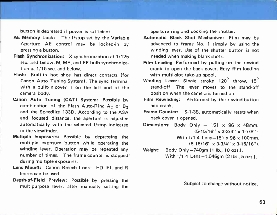 Making multiple exposures, K. making multiple exposures -38, Basic operation | Canon EF User Manual | Page 63 / 114