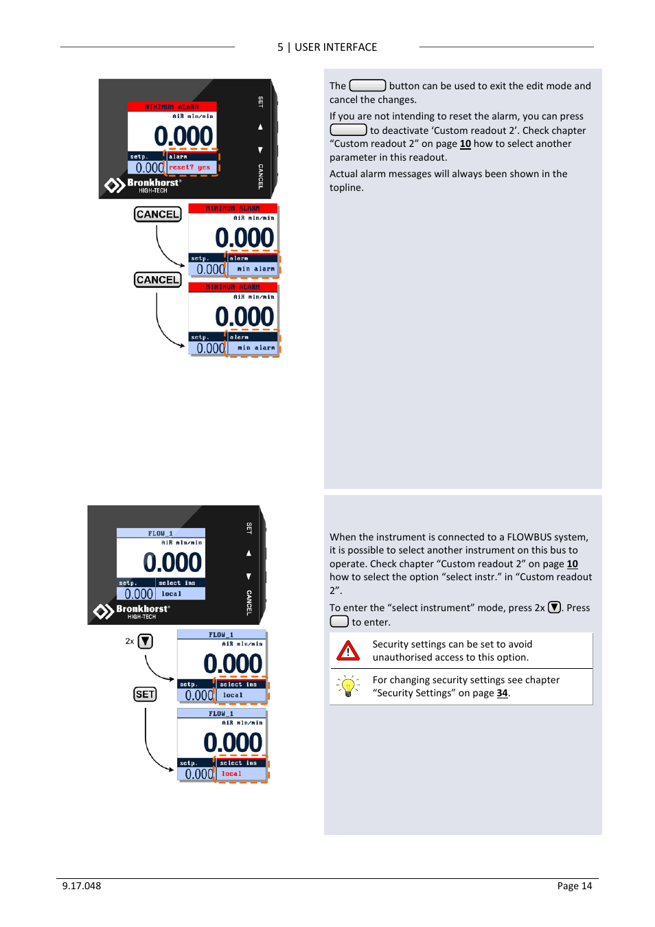 11 select instrument, Select instrument | Bronkhorst BRIGHT (V2.00 and higher) User Manual | Page 14 / 40