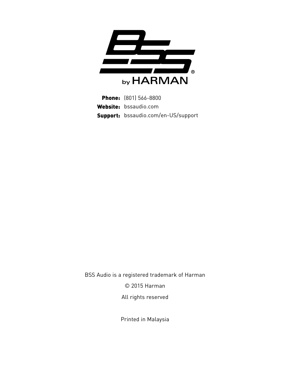 BSS Audio BLU-50 Install Guide User Manual | Page 20 / 20