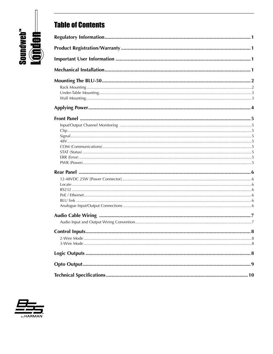 BSS Audio BLU-50 Install Guide User Manual | Page 6 / 20