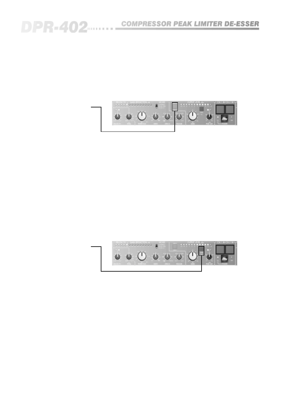 Compression meters, 3 mon s.c. switch | BSS Audio DPR-402 Owner's Manual User Manual | Page 24 / 48