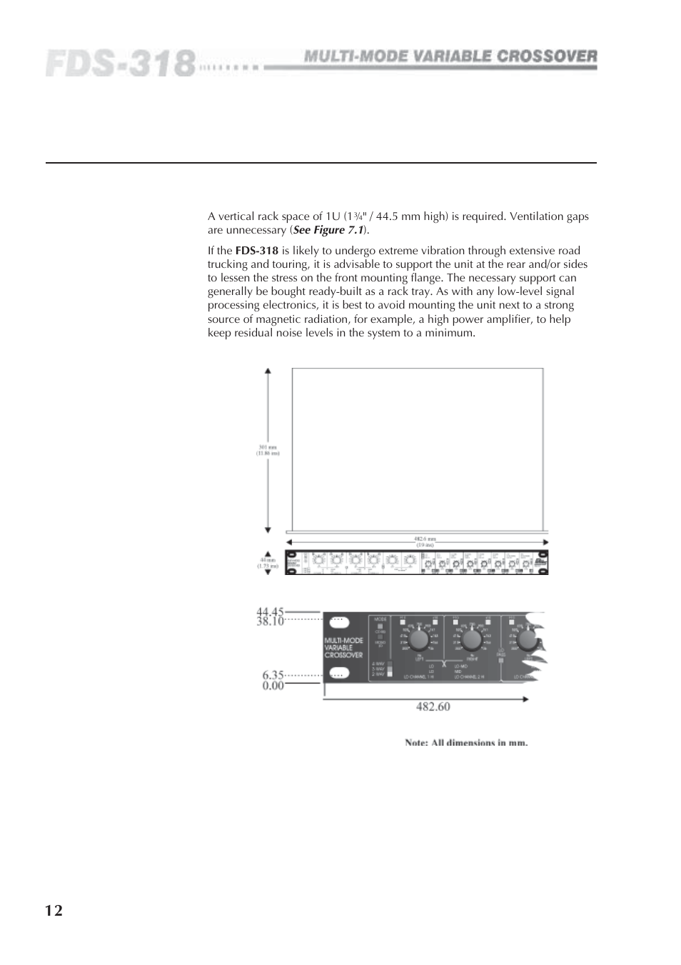 0 mechanical installation | BSS Audio FDS-318 Owner's Manual User Manual | Page 12 / 36