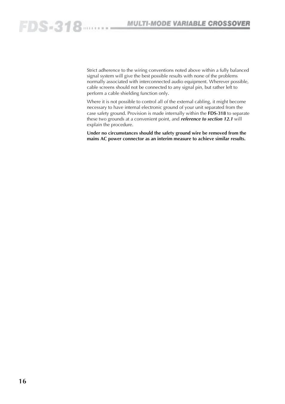 BSS Audio FDS-318 Owner's Manual User Manual | Page 16 / 36