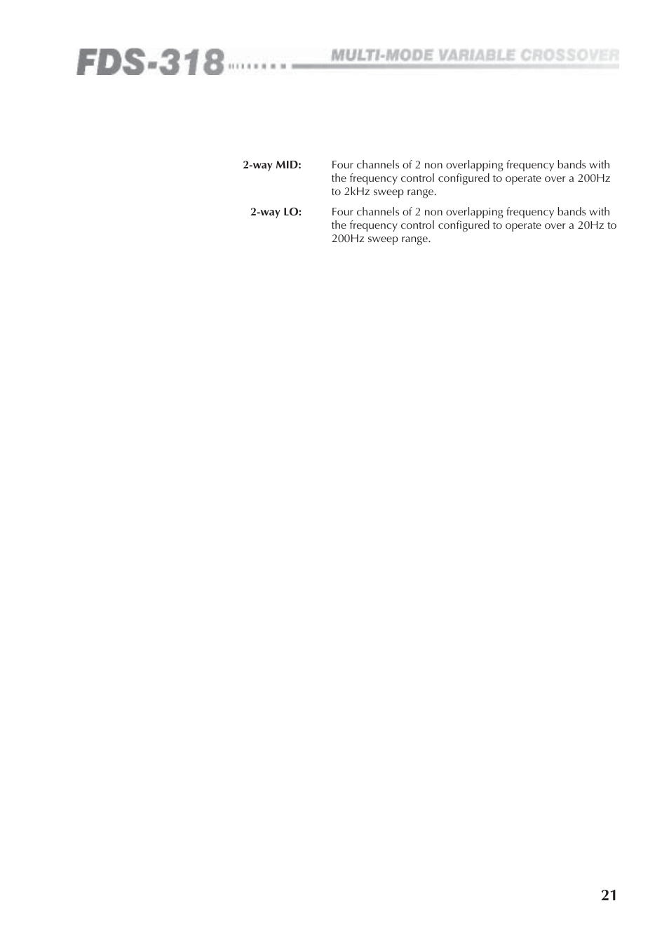 BSS Audio FDS-318 Owner's Manual User Manual | Page 21 / 36