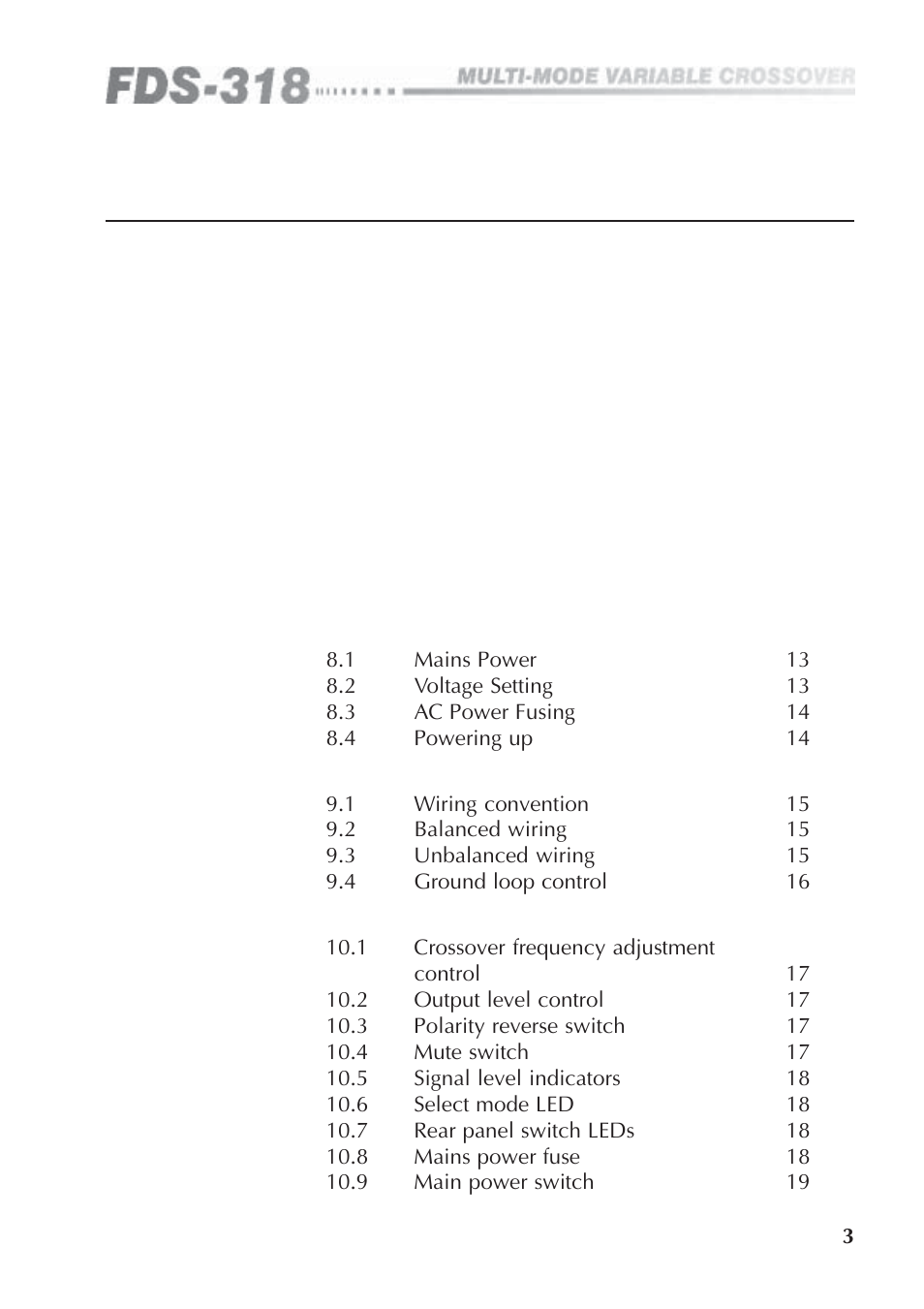 BSS Audio FDS-318 Owner's Manual User Manual | Page 3 / 36