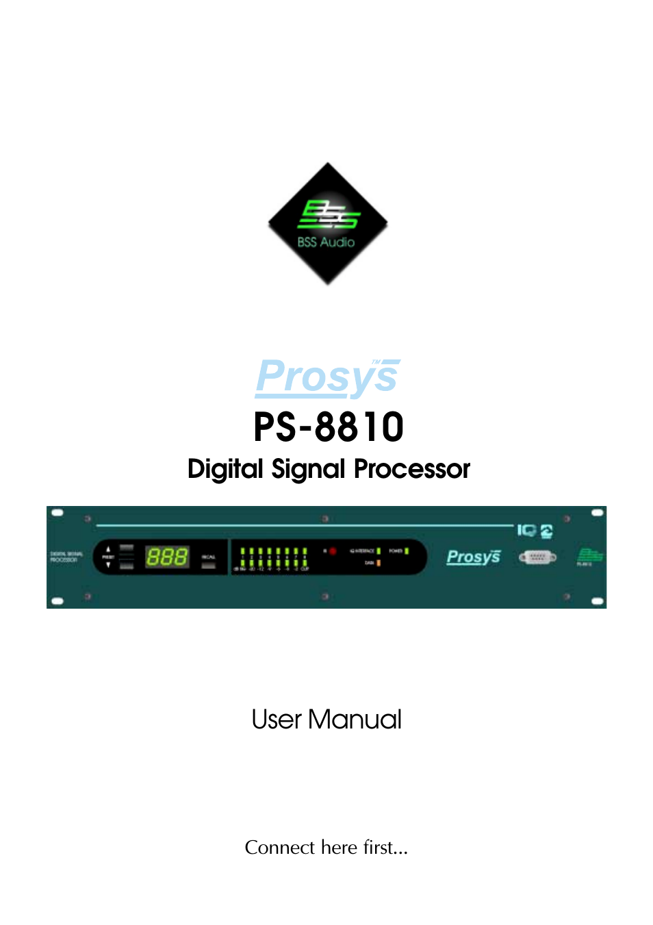 BSS Audio Prosys PS-8810 Owner's Manual User Manual | 121 pages