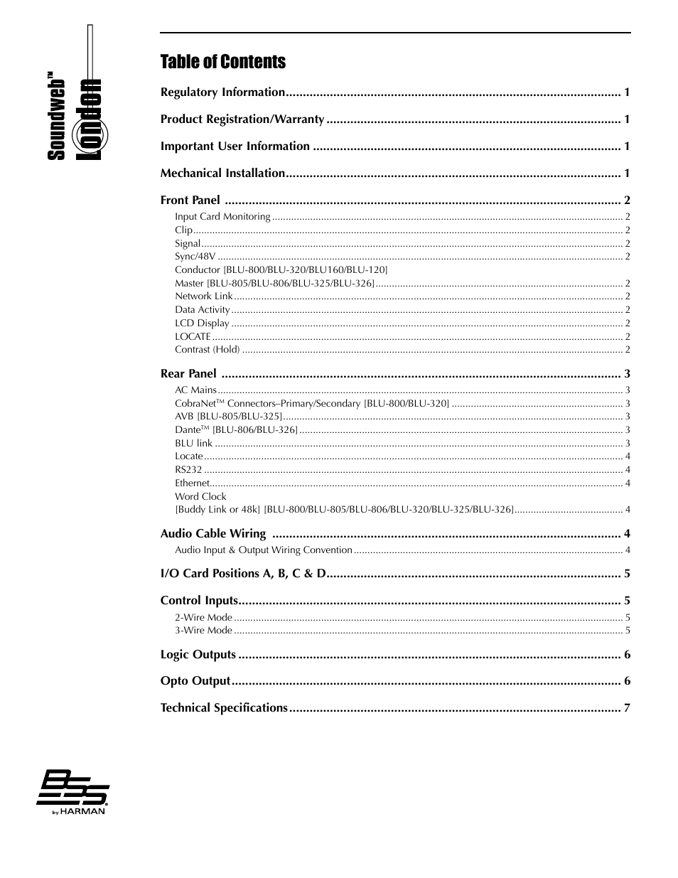 BSS Audio BLU Series Install Guide User Manual | Page 6 / 16