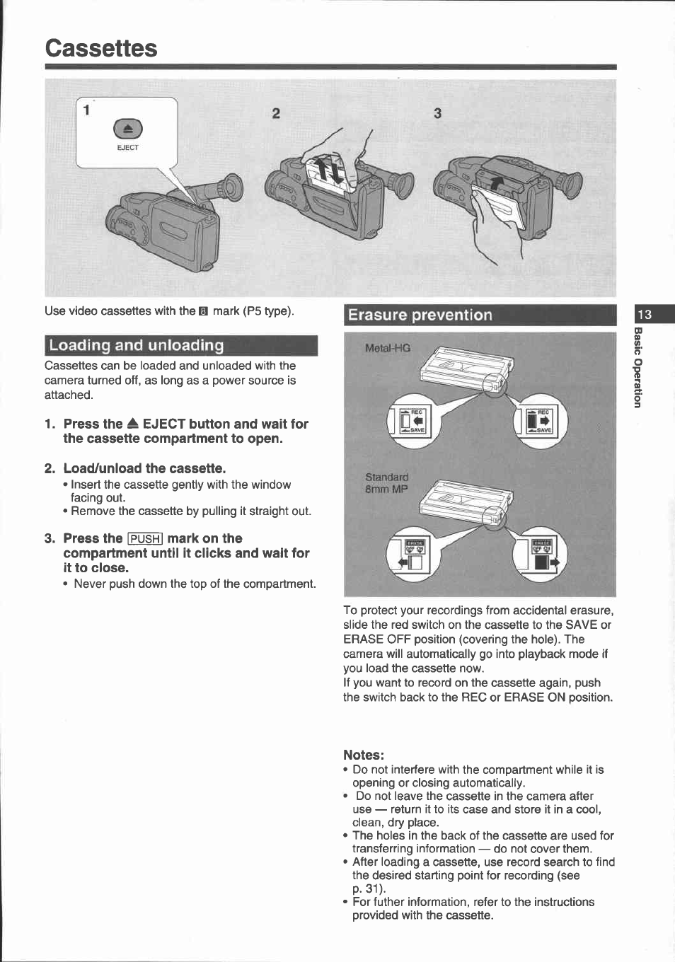 Battery pack notes, Charge the battery pack before you use it, Save power while you are recording | And don’t recharge it until it is exhausted, Disconnect the battery pack when you are, Keep the terminals clean, Remember, it may start to give you less, But you should be able to “refresh” it | Canon E 700 User Manual | Page 15 / 47