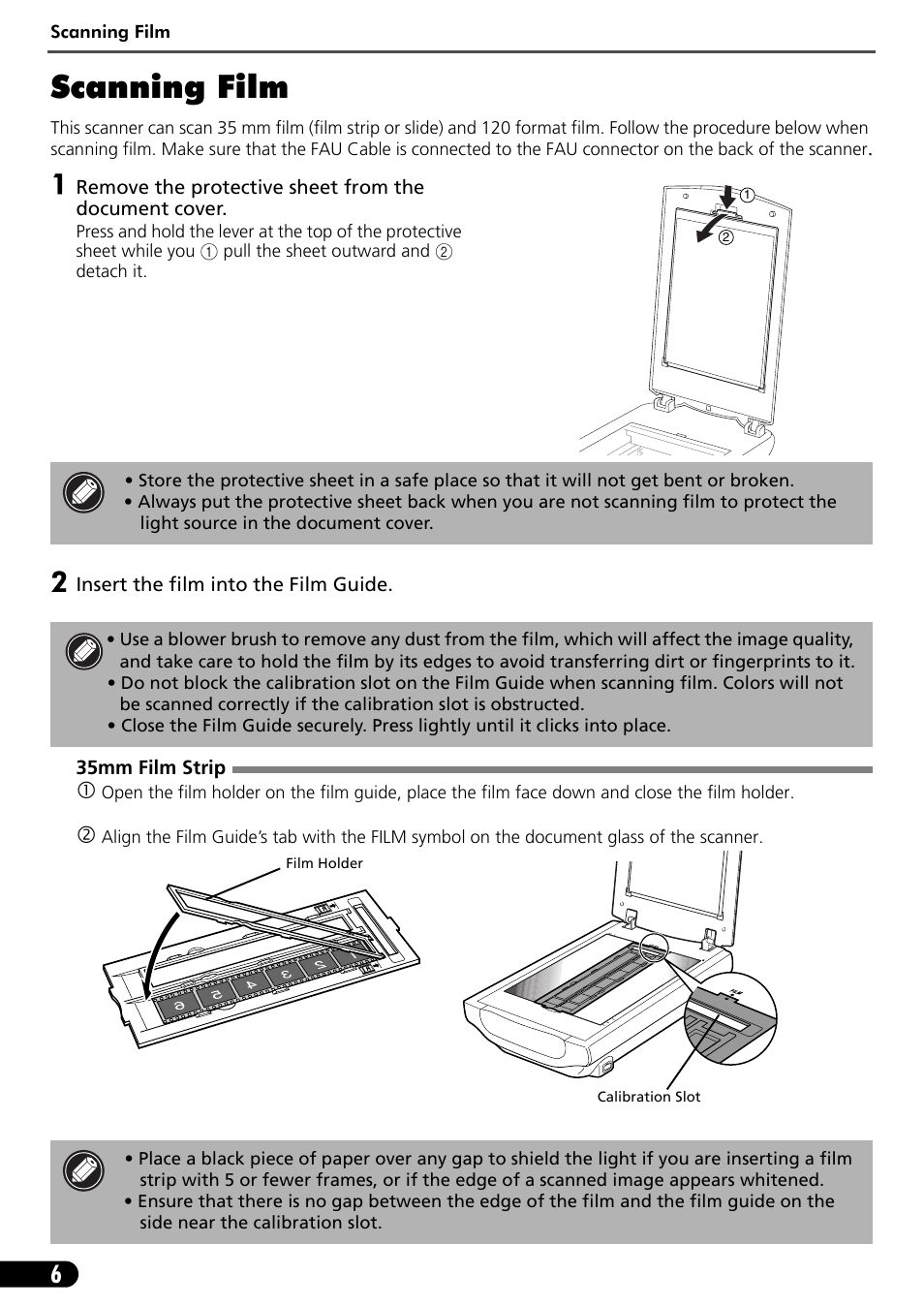 Scanning film | Canon K10294 User Manual | Page 8 / 12
