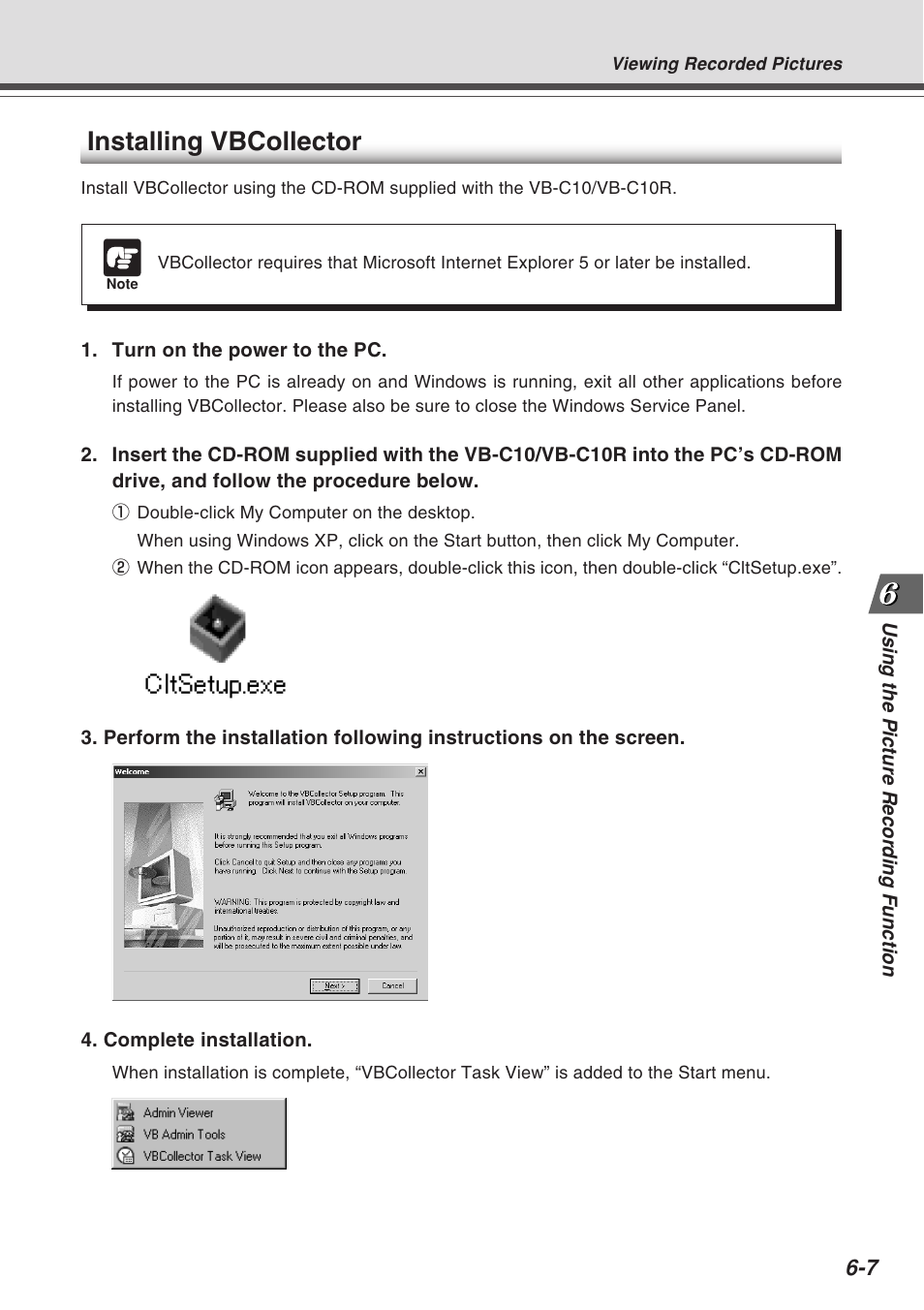Installing vbcollector | Canon VB-C10R User Manual | Page 111 / 138