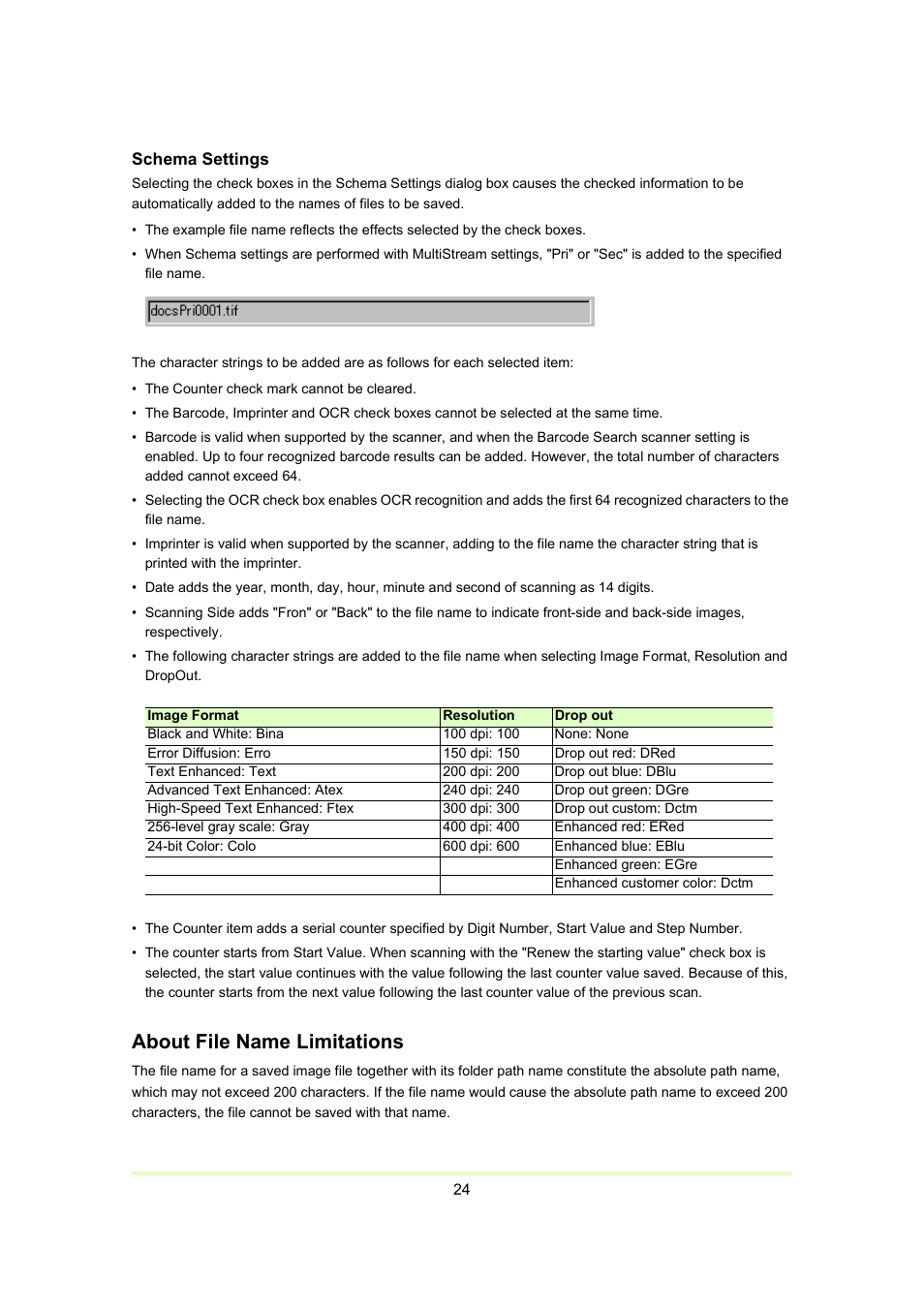 About file name limitations | Canon Capture Perfect 3.0 User Manual | Page 24 / 70