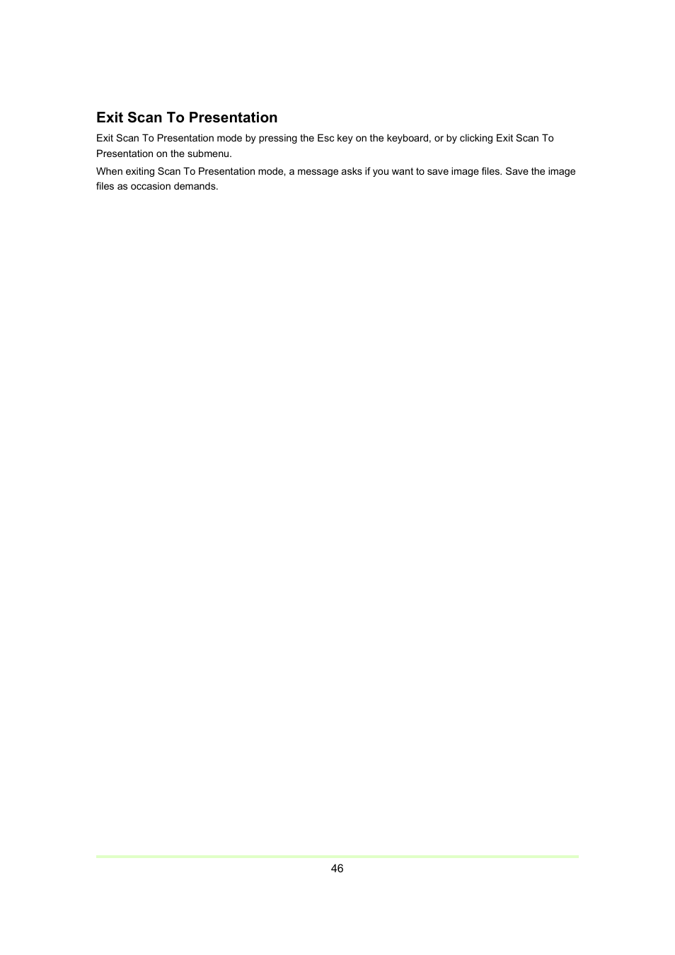 Exit scan to presentation | Canon Capture Perfect 3.0 User Manual | Page 46 / 70