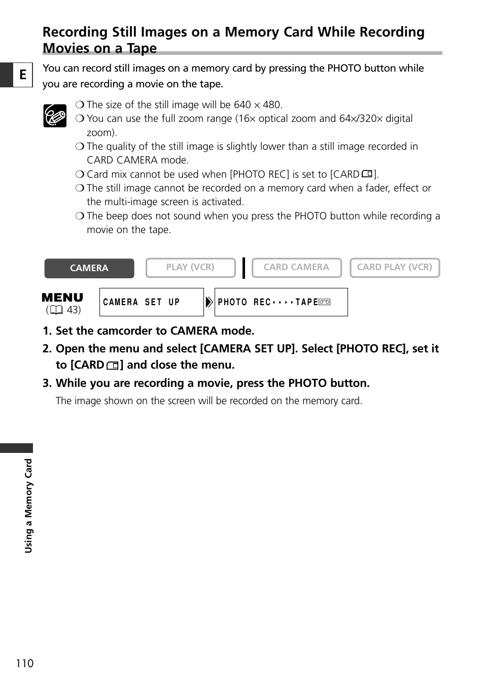 Canon OPTURA10 User Manual | Page 110 / 163